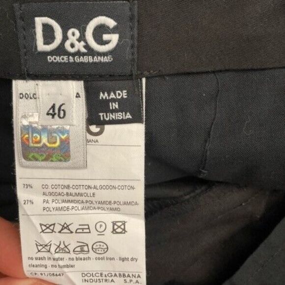 Dolce&Gabbana 104883 Smart Trouser Pants Men Size IT46/US32" Black Cotton/Pol. - Picture 3 of 9